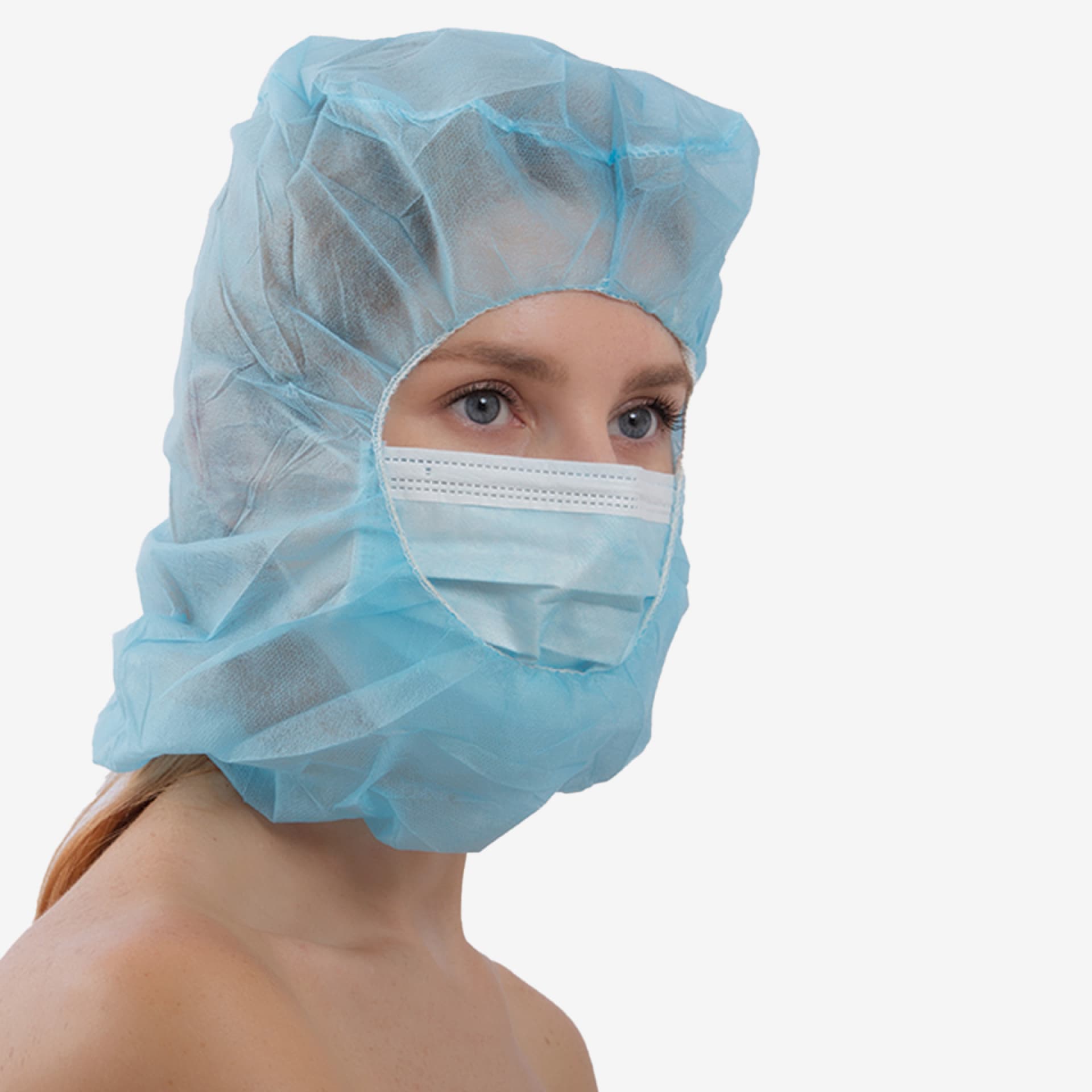 PRCL-1091: F. Bosch Astronaut Cap with 2ply earloop Facemask Non‐Woven, Blue
