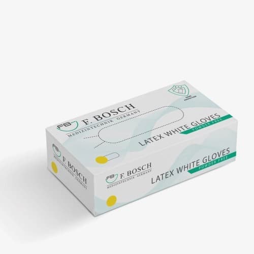 FBGLVE-1032: F. Bosch Latex Powder-Free White Examination Gloves, size S