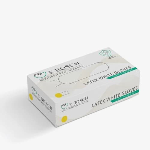 FBGLVE-1015: F. Bosch Latex Powdered Disposable Gloves, size XL