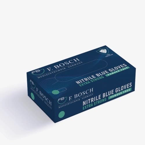 FBGLVE-3052: F. Bosch Nitrile Powder-Free Examination Gloves Blue, size S