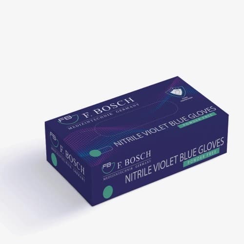 FBGLVE-3034: F. Bosch Nitrile Powder-Free Examination Gloves Violet Blue, size L