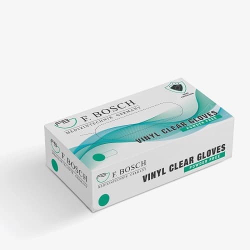 FBGLVE-2022: F. Bosch Vinyl Powder-Free Examination Gloves Clear, size S