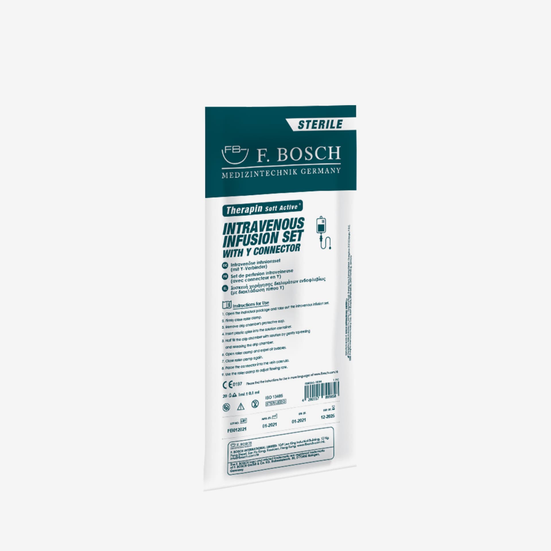 FBHEAL-1004: F. Bosch Therapin Soft Active® Intravenous Infusion Set, with Y connector (500pcs/ctn)