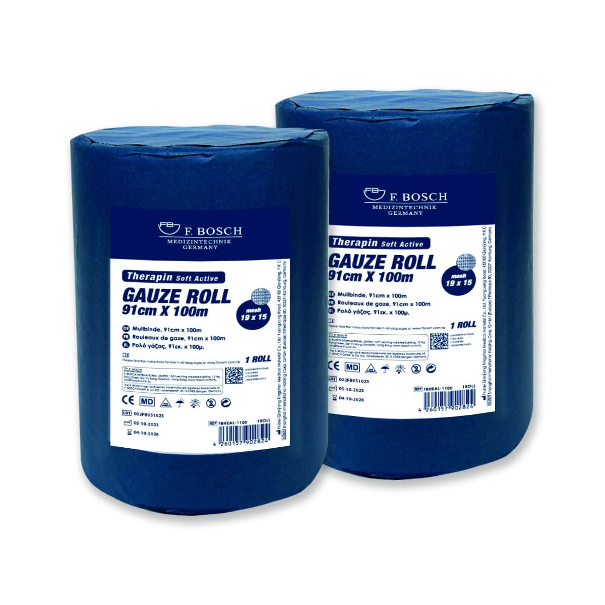 FBHEAL-1100: F. Bosch Therapin Soft Active® Gauze Roll 91cm x 100m, mesh 19x15, non-sterile
