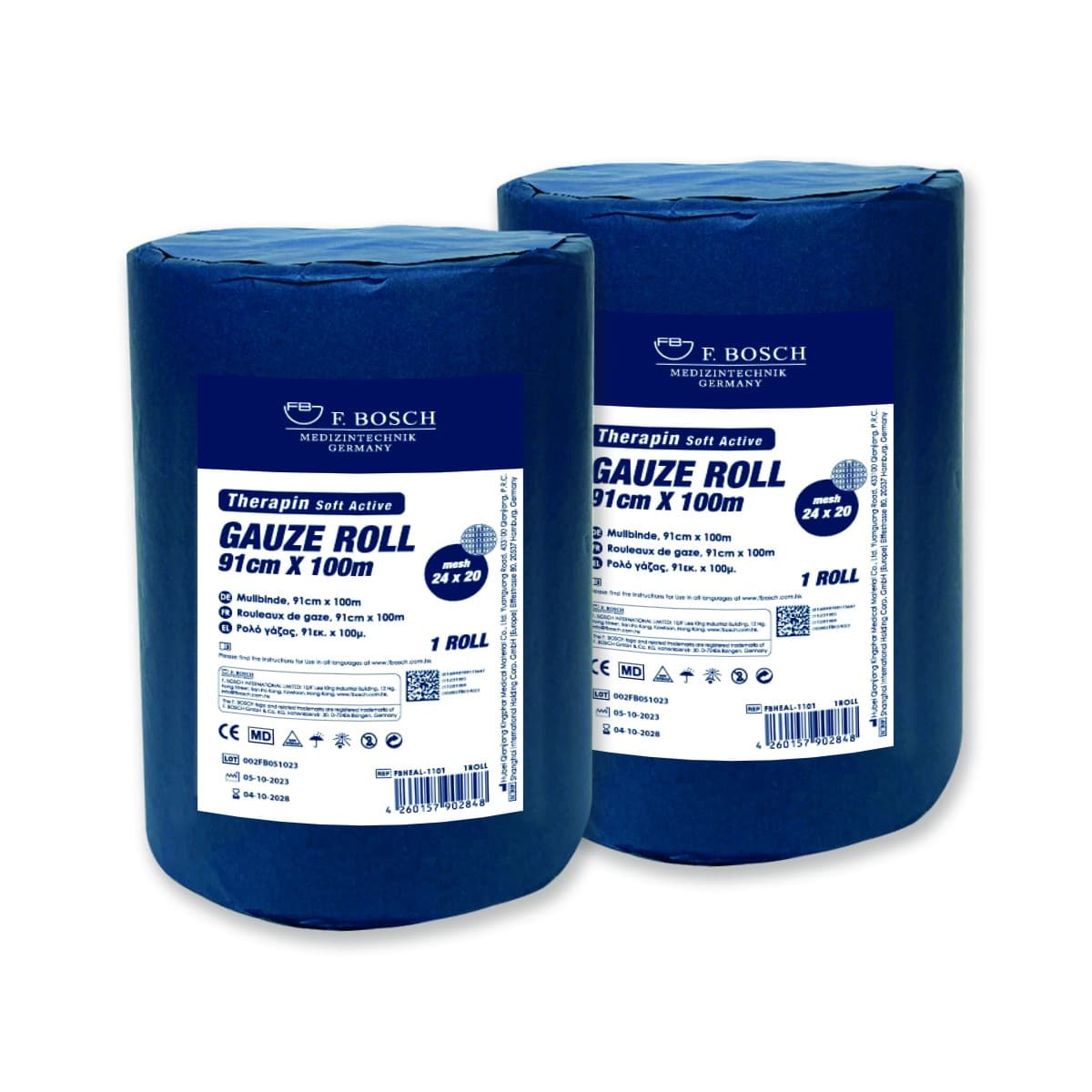FBHEAL-1101: F. Bosch Therapin Soft Active® Gauze Roll 91cm x 100m, mesh 24x20, non-sterile