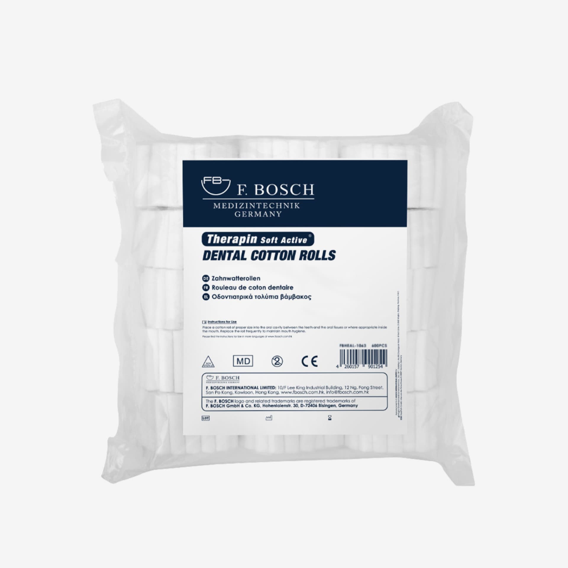 FBHEAL-1064: F. Bosch Therapin Soft Active® Dental Cotton Rolls, 12mm x 38mm