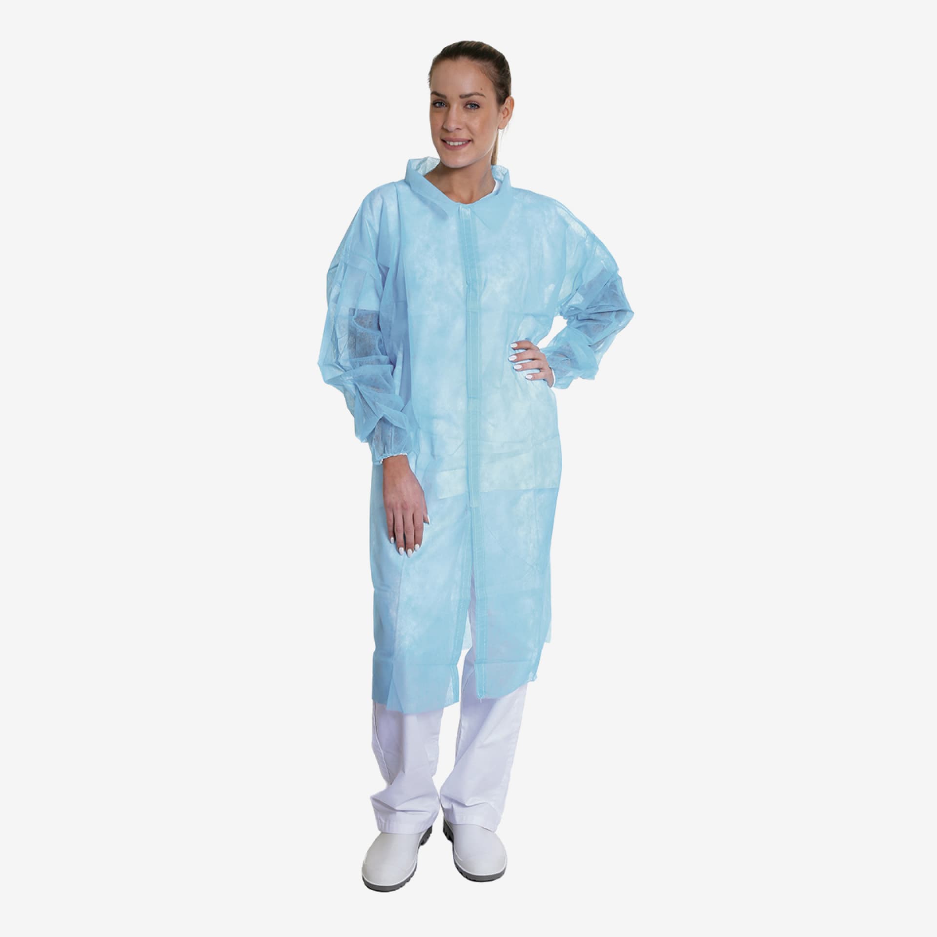 PRCL-1109: F. Bosch Visitor Coat Non‐Woven, With Velcro, Blue, 110x140cm, XL Size